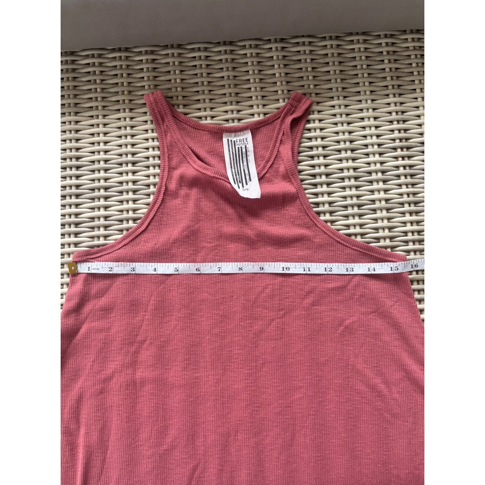 Free People Long Beach Ribbed Racerback Swing Tank Small boho layered staple - Picture 7 of 8